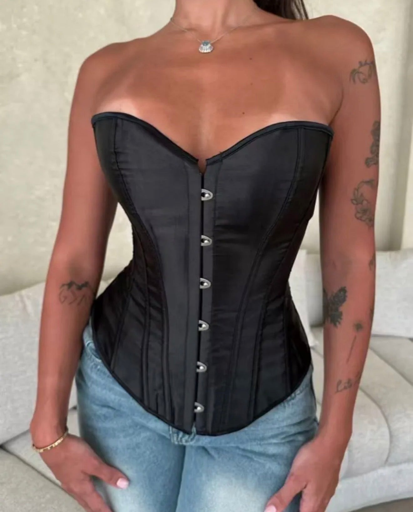 Corsetto tessuto con chiusura con lacci
